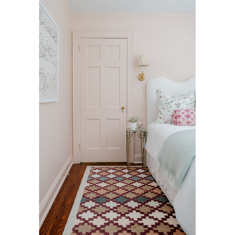 Abbott Hand Tufted Wool Geometric Area Rug in Brown, Rectangle 5' x 8'
