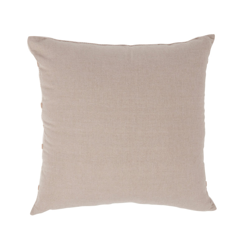 Lago 22" Cotton Weav Throw Pillow , Ivory/Natural