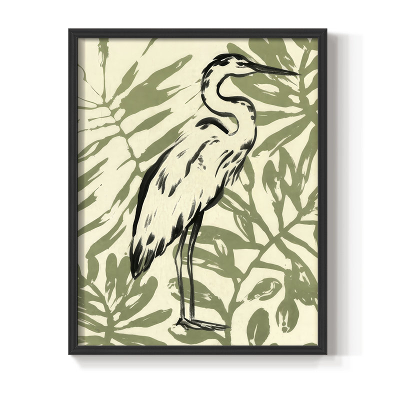 «Retro Parlor Heron I», H 21 po x l 17 po, Noir