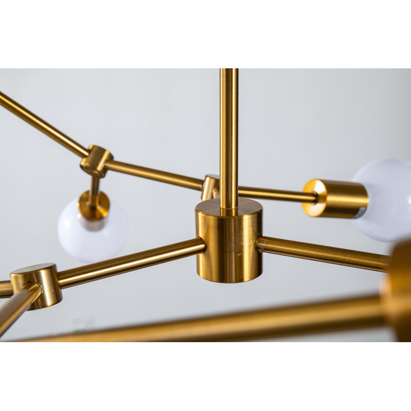 9-Light Antique Gold Branch Frame Chandelier