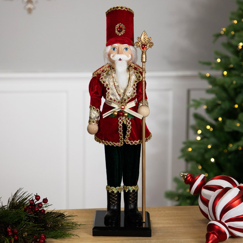 Figurine de Noël casse-noisette avec sceptre 22 po