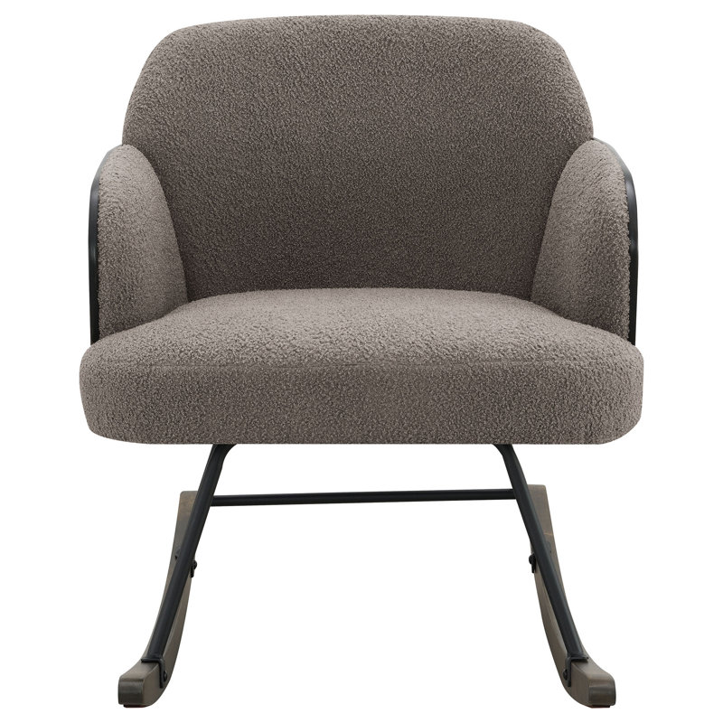 Chaise berçante rembourrée Valera, Gris