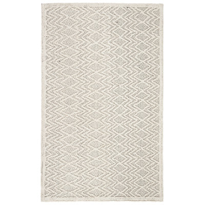 Tapis gris / noir en laine touffeté à la main Hamlin