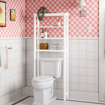 Belz 27" Wide 65" Height Traditional Style Over The Toilet Organizer With 3 Open Shelves