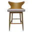 Deux chaises de bar de style Mid-Century, siège rembourré beige, bois d'hévéa, l 23 po x P 21 po, assise de style robuste, l 22,38 po x P 21,3 po x H 41,6 po