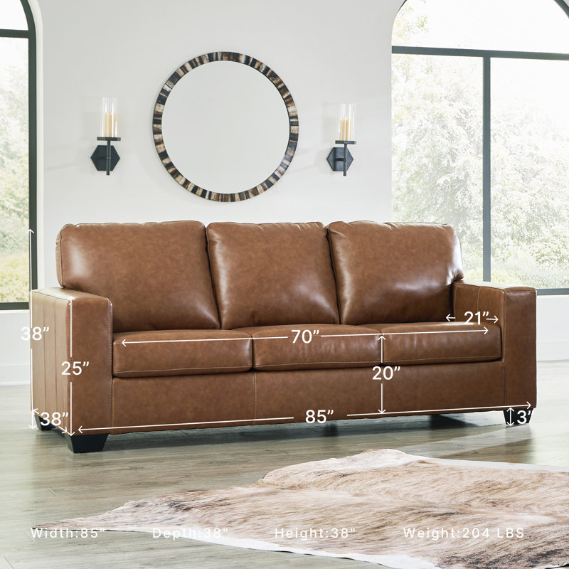 Miller 85 Inch Leather Sofa Sleeper