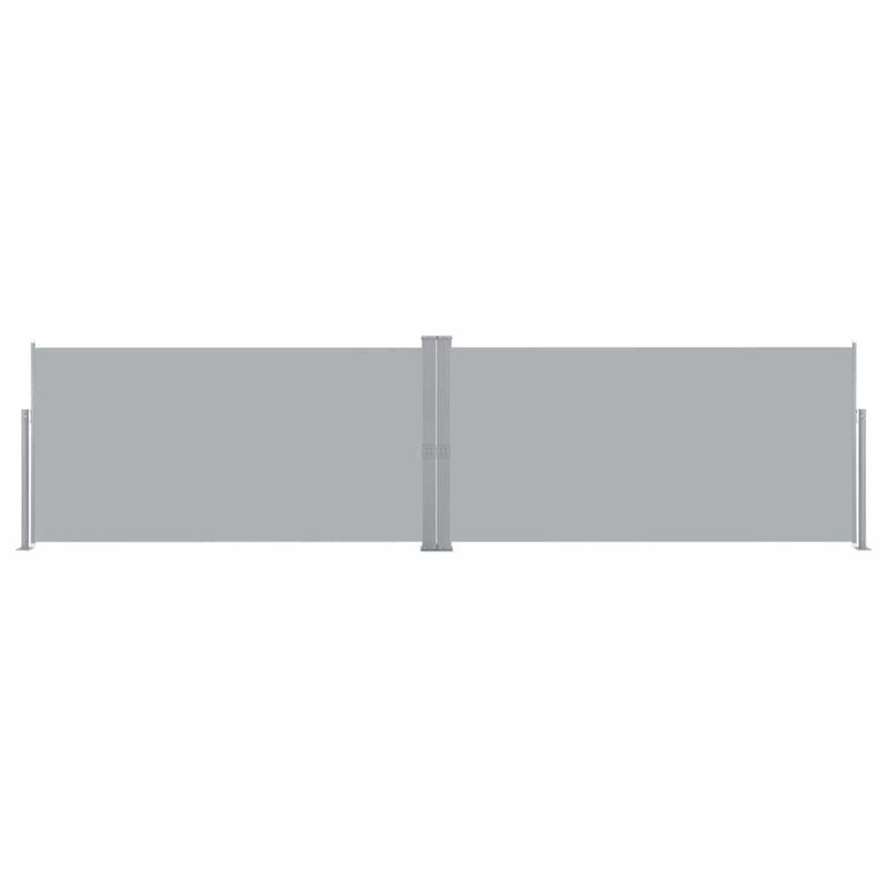 Auvent latéral rétractable en polyester l 236 po x P 71 po, gris, H 78,75 po x l 236,25 po x P 33,5 po