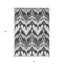 Tapis intérieur / extérieur gris lavable en ikat gris et argent 3 pi x 5 pi