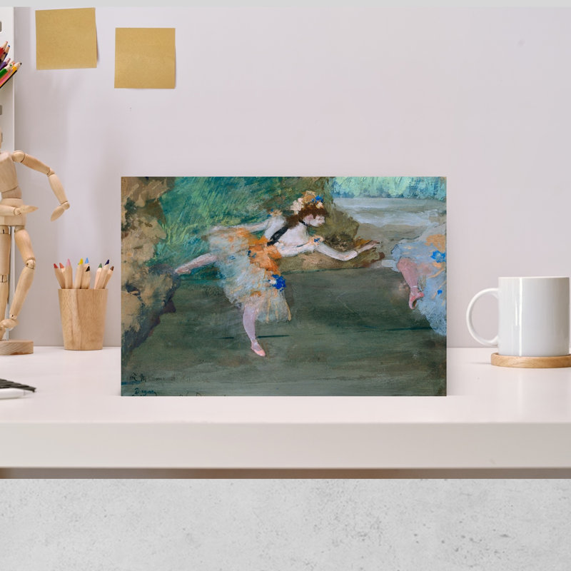 Danseuse sur scène, vers 1877, estampe d'art mural contemporain abstraite impressionniste, H 12 po x l 18 po