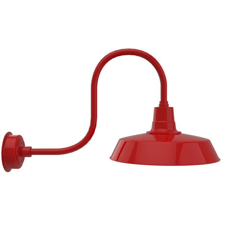 Luminaire de grange d'extérieur à DEL Haleigh, H 9 po x l 8 po x P 17 po, Rouge cerise