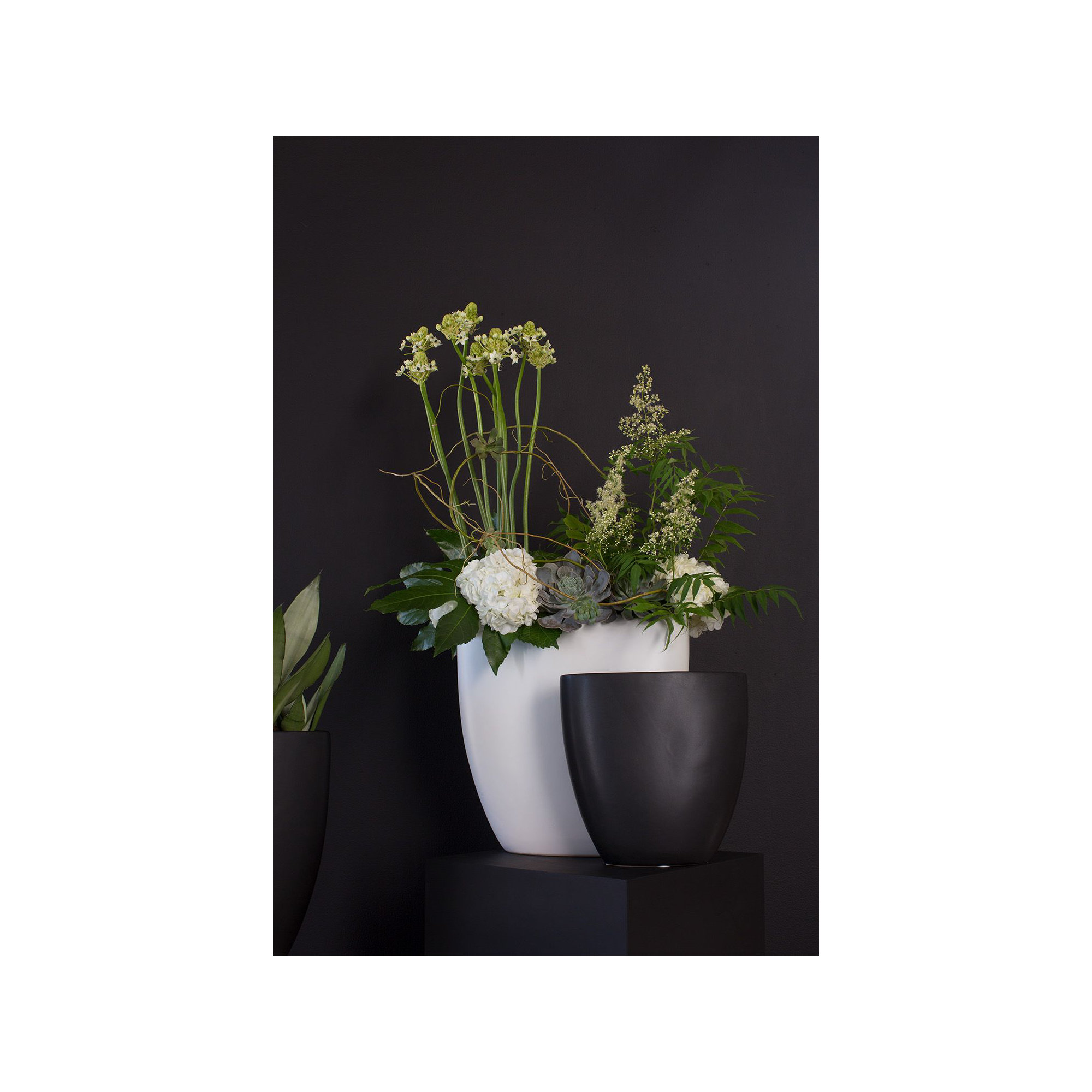 Elma Handmade Ceramic Table Vase, 16" H x 15.75" W x 5.5" D, Black