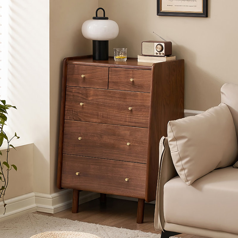 Simple Black Walnut Solid Wood  Accent Chest