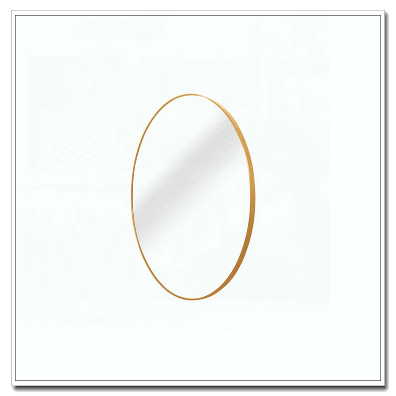 Metal Round Bathroom Mirror, Gold
