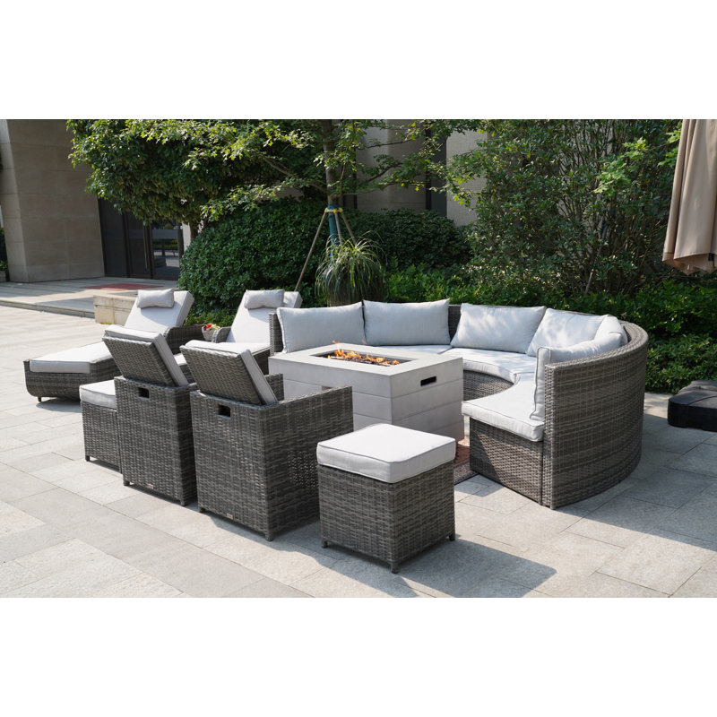 12 - Person Patio Conversation Set with Cushions