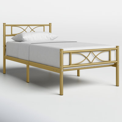Anelis Metal Bed Frame Platform with Curved Design Headboard & Footboard