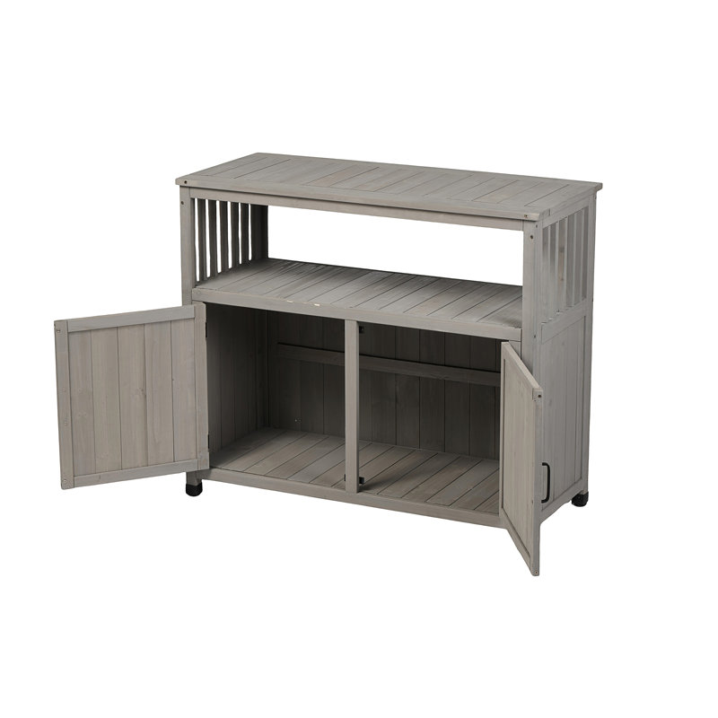 Ensemble de table de bar en bois avec rangement