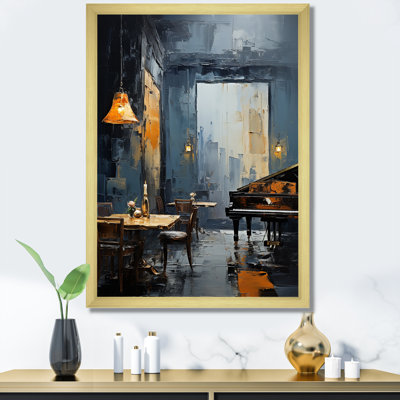 Yellow Jazz Cafe Melody 4 - Music Jazz Wall Art