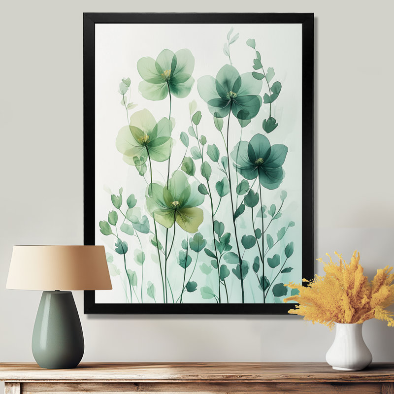 Nadel - impressions sur toile florales, H 32 po x l 16 po, Noir, Reproduction encadrée sans passe-partout
