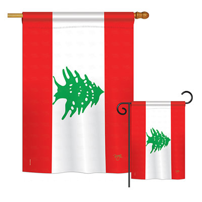 Ensemble de 2 côtés en polyester vertical décoratif 2 pièces liban of the world