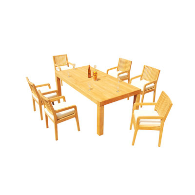 Ensemble repas 7 pièces teck Maspeth