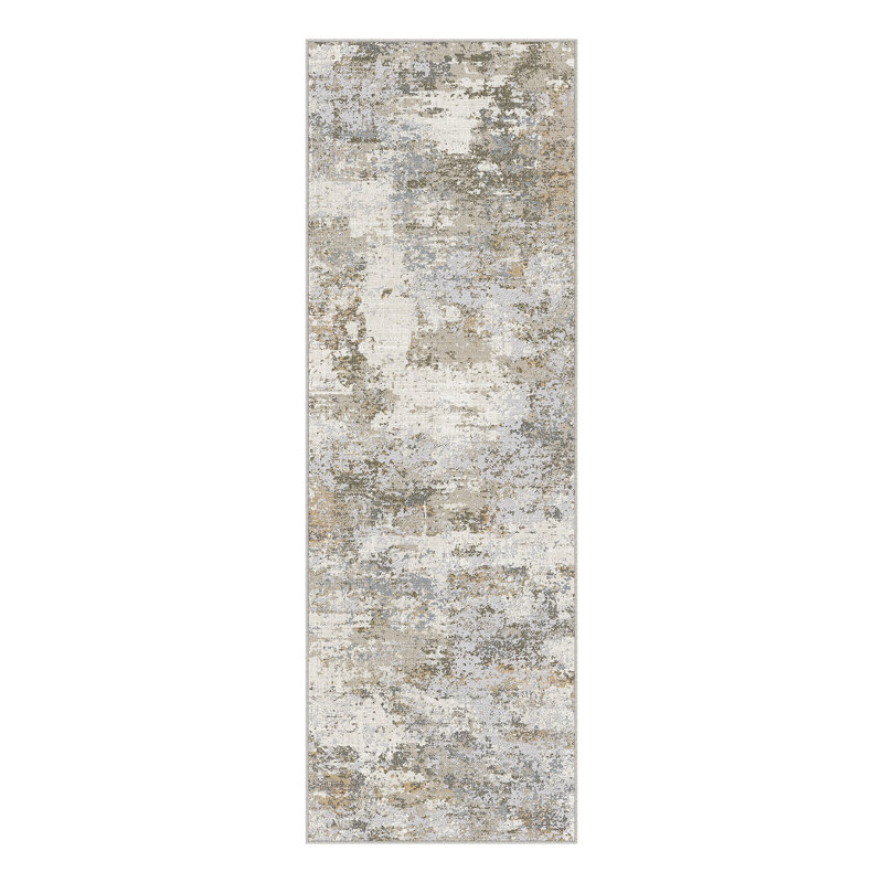 Mason Brown Abstract Area Rug, Runner 2'3" x 7'6"