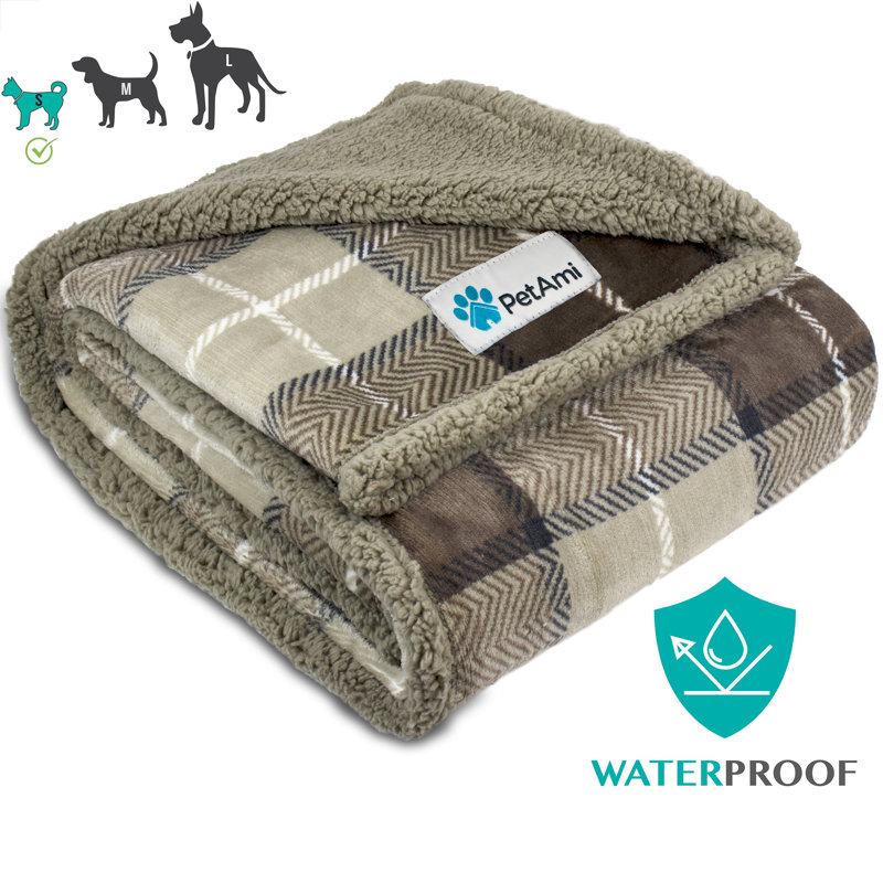 Plaid Outdoor Pet Blanket, Taupe