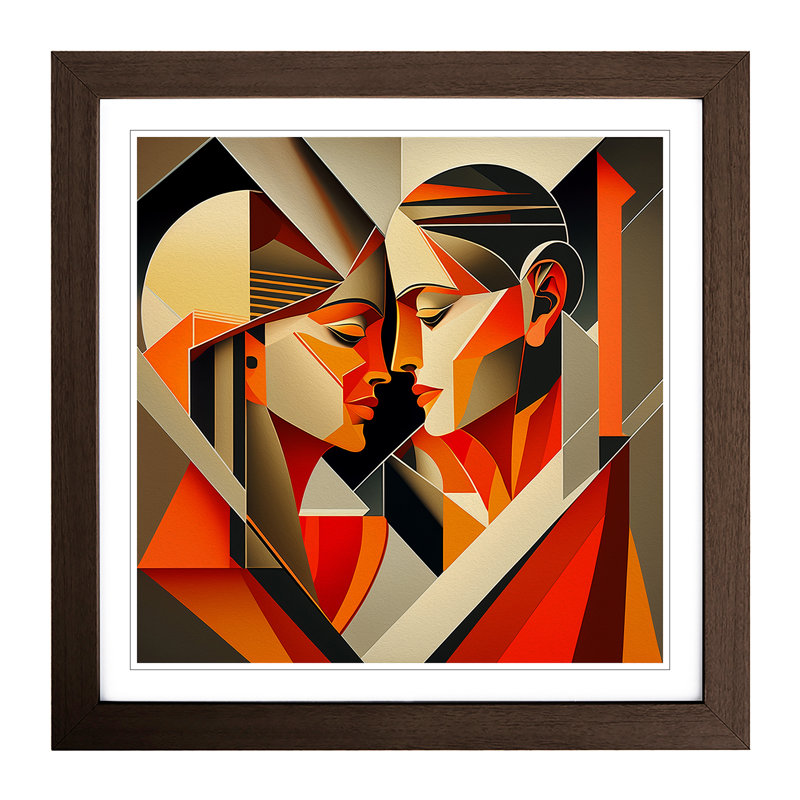 Lovers Constructivism No.2 - Framed Print, Walnut