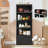 5 Tier Bookshelf,  Farmhouse Bookcase with 2 Doors - Open Display Storage Rack with Anti-Slip Design and Adjustable Shelves-995845734-995845735