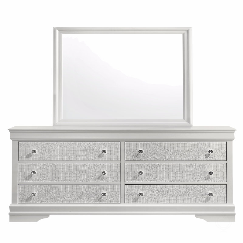 Miroir de style moderne en bois, Blanc