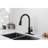 Stainless Steel Kitchen Sink Faucet With Pull Down , Matte Black, Single Handle High Arc, 1.8 Gpm Flow Rate Black Spray, Steel, Handle, Rate, Easy To Use And Maintain