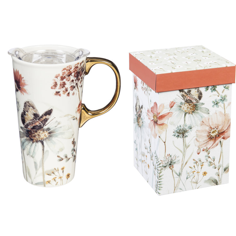 Grande tasse à tourisme botanique 17 onces