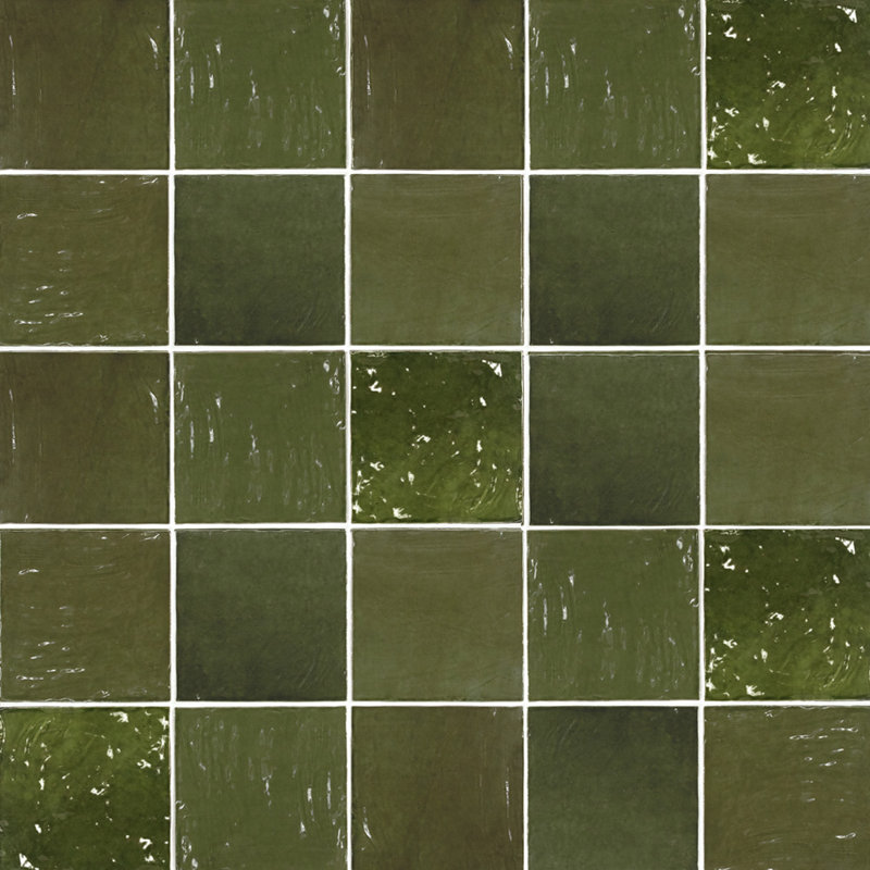 Carreau de céramique 5 x 5 Artisanal, Vert