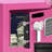 Safe Box with Fireproof Bag, Personal Safe Box for Money Safe for Cash Saving, Mini Safe Box with Key & Light, Electronic Combination Lock (Pink)