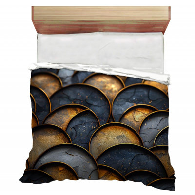 Fish Scale Texture Machine Printed Duvet Cover