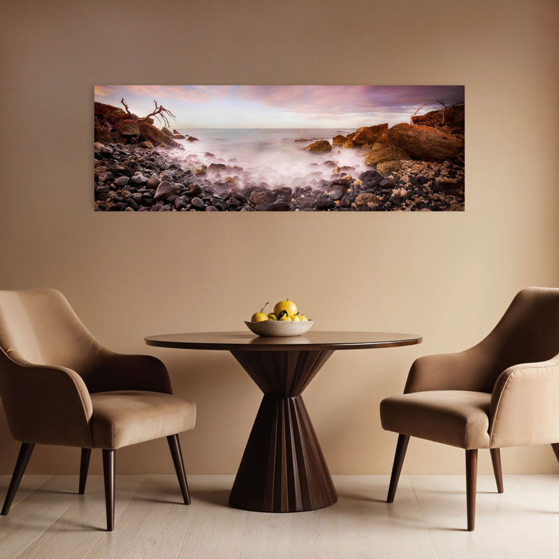 «Misty Coastal Seascape Dramatic Ethereal Peaceful Coastal», art mural, H 16 po x l 48 po