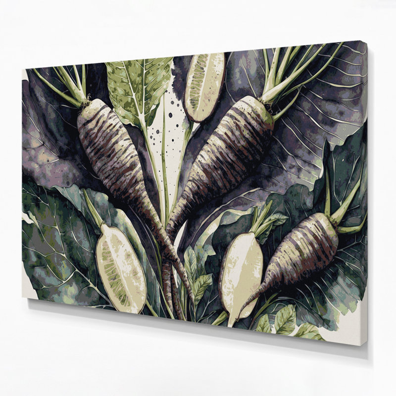 Art mural sur toile de légumes Taro Root, H 16 po x l 20 po