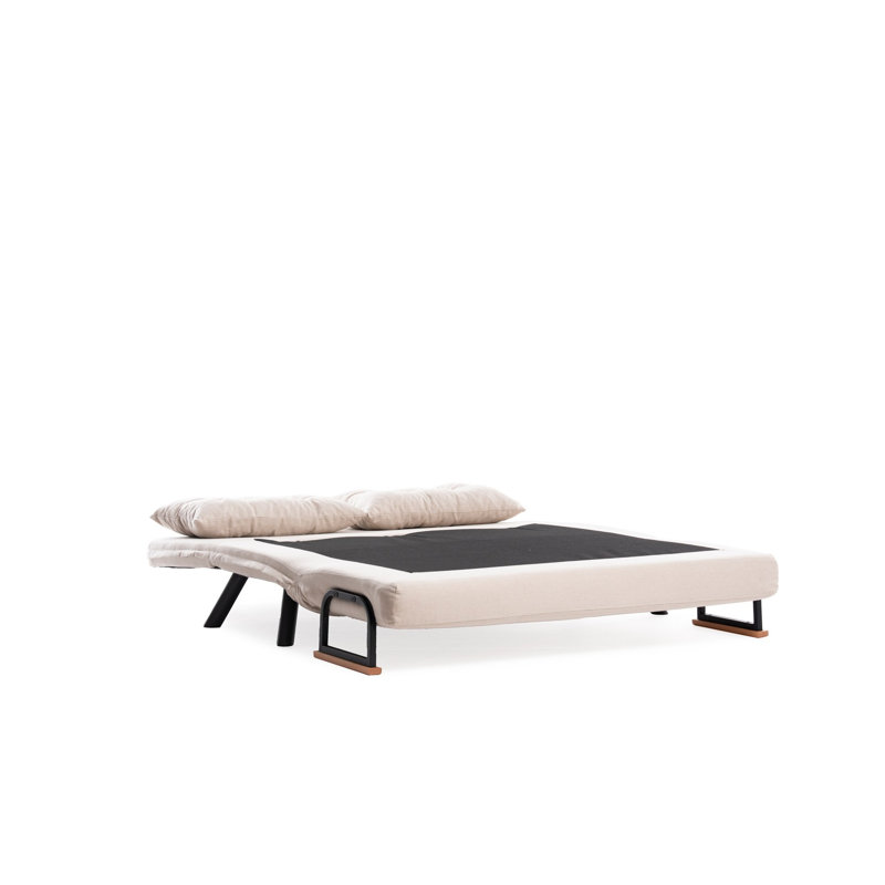 Allinson 133cm Upholstered Convertible Sofa, Cream