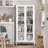 Dalziel 27.6'' Wide 4 - Shelf Storage Cabinet with Glass Doors-1738129588