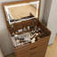 Meuble-lavabo 3 en 1 avec miroir éclairé et tabouret, coiffeuse à plateau rabattable, rangement compact pour la chambre à coucher, la salle de bain et le vestiaire-681181285