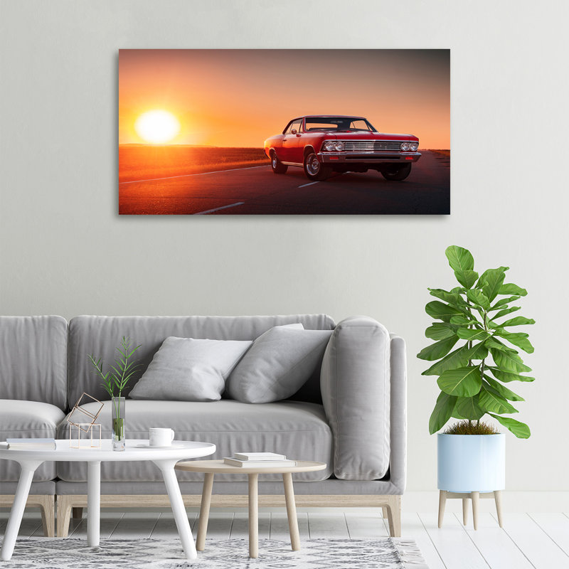 Red Car - No Frame Print on Canvas
