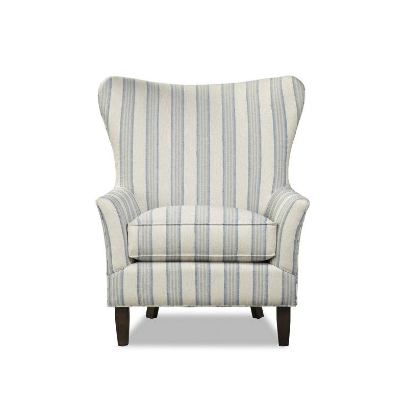 Atlas Wingback Chair, Sharpei Beige Striped