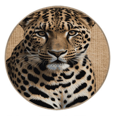 Washable Amur Leopard Big Cats Area Rug