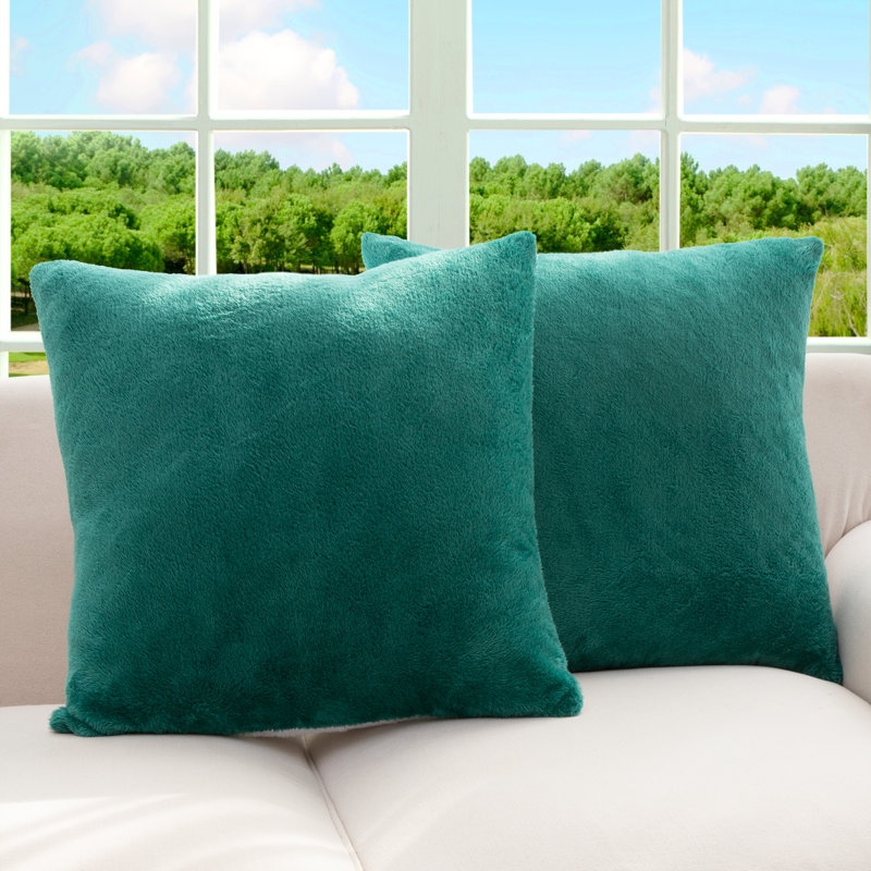 Reversible Throw Pillow, Green, 18"H x 18"W
