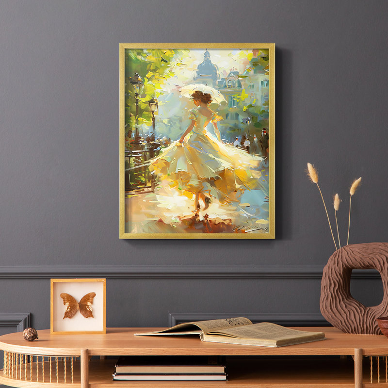 WOMEN-CCIX - Reproduction d'art encadrée de qualité supérieure - prête à être accrochée, H 28 po x l 22 po, Or
