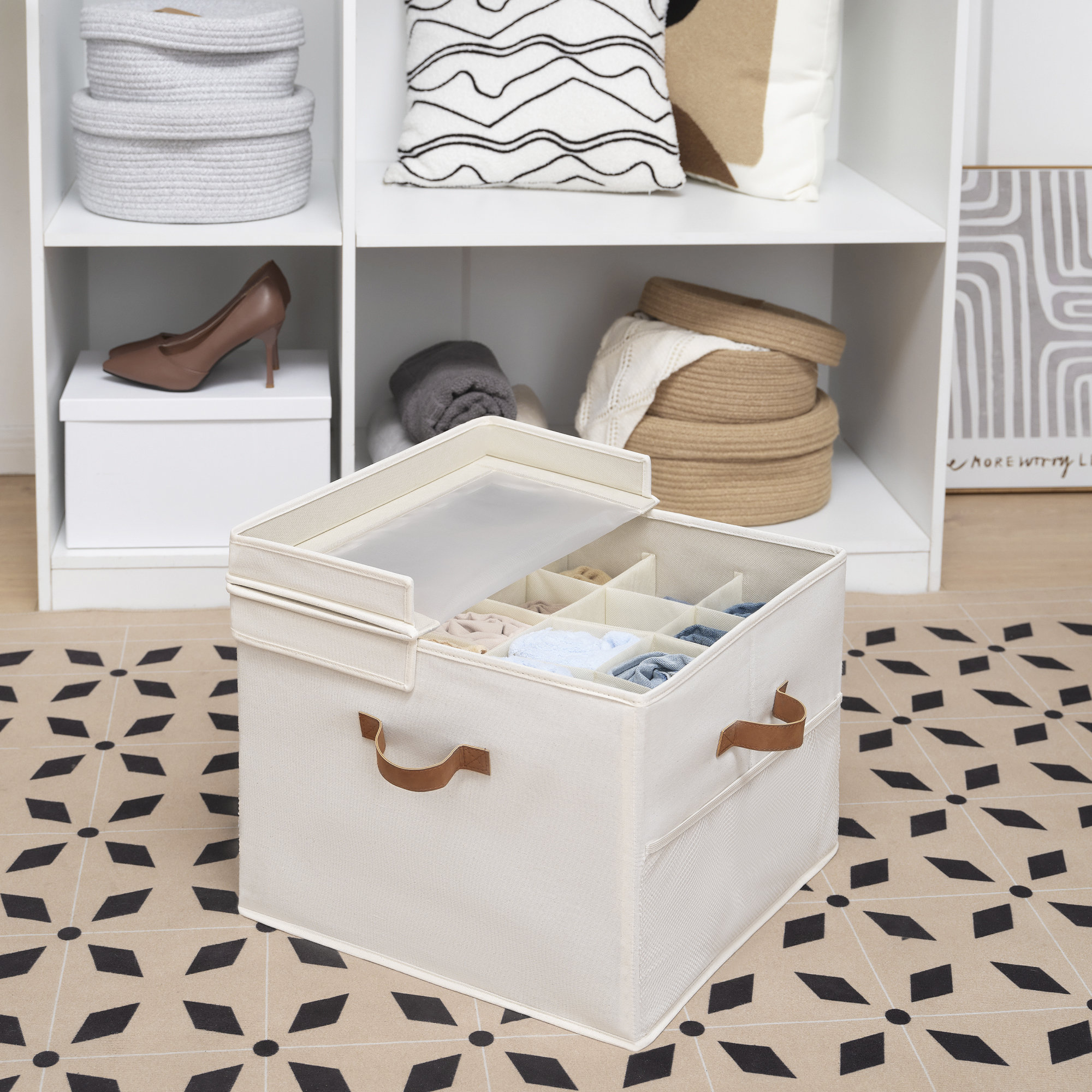 Fabric shoe 2025 storage box