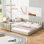 Queen Size & Twin XL Size Upholstered Platform Bed, Mother & Child Bed, PU Leather