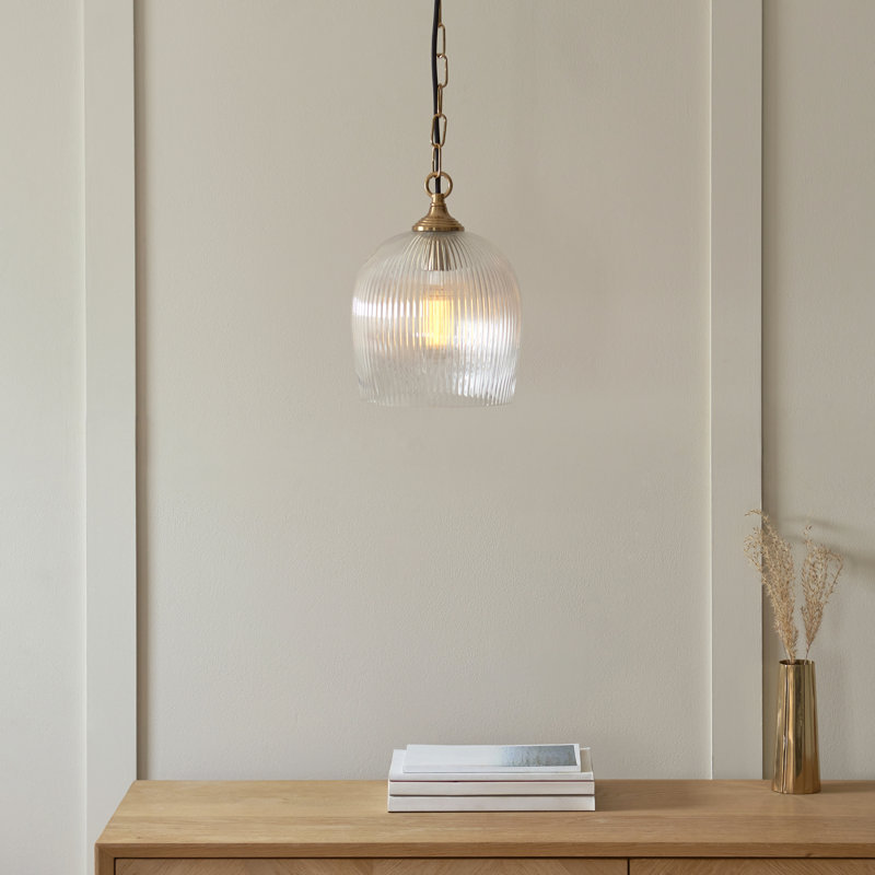 Ashcrow Ribbed Glass Pendant