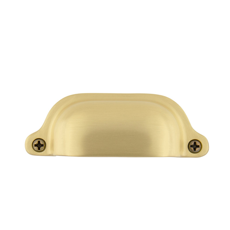 Satin Brass 3-Inch Rustic Farmhouse Cup Pull