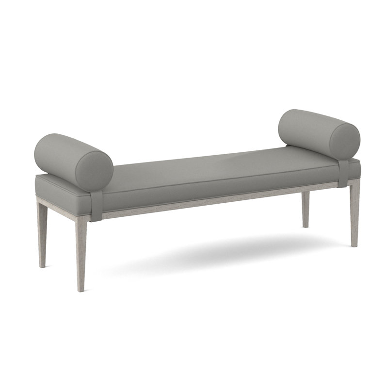 Brooklyn Upholstered Bench, Bisque, Fizz Ivory 100% Polyester