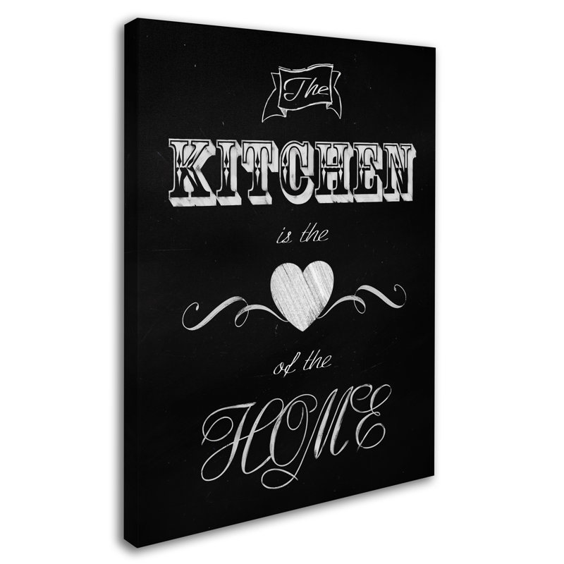 « the cuisine is the cœur », art textuel sur toile tendue, H 19 po x l 14 po